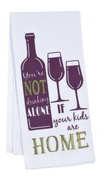 Wine Humor Kitchen Linens, 4 Assorted (DrinkingAlone)