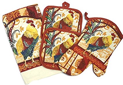 4 Piece Kitchen Towel Set (Farm Rooster)