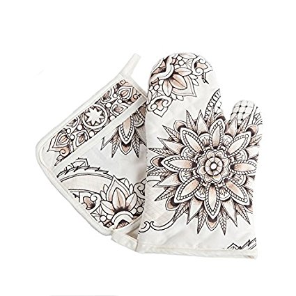 Henna Tattoo Oven Mitt and Potholder Set