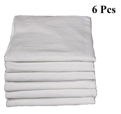 Premium Cotton flour sack towels - Bright White. Embossed effect on towel for High water absorbency. Easy wash and quick dry. the multi - purpose towel. (Pack of 6)