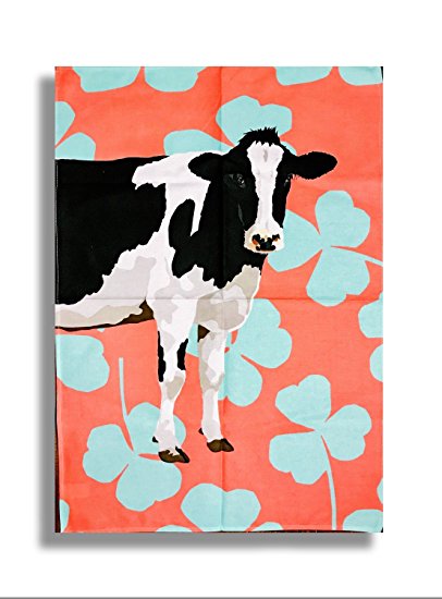 Kitchen Dish Towel by Stephy Store | 55% Linen 45% Cotten Tea Towel, Home Kitchen Towel. 30 x 18-Inches (Cow)