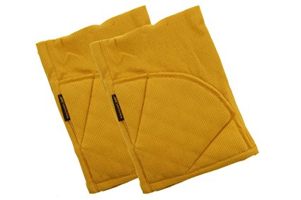 Rachael Ray Multifunctional 2-in-1 Moppine, Ultra Absorbent Kitchen Towel & Heat Resistant Pot Holder Mustard (Pack of 2)