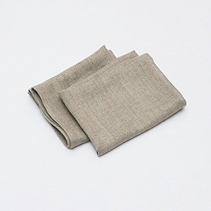 LinenMe Lara Tea Towels, 17 by 28-inch, Natural, Prewashed 100% Linen, Made in Europe, Highest Quality