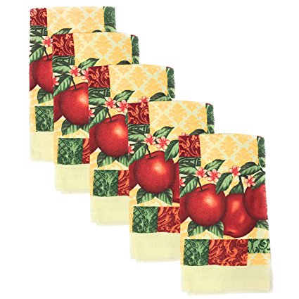 Set of 5 Kitchen Tea Towels, Apples