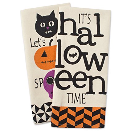 DII Cotton Halloween Holiday Dish Towels, 18x28 Set of 2, Decorative Oversized Kitchen Towels, Perfect Home and Kitchen Gift-All Hallows Eve