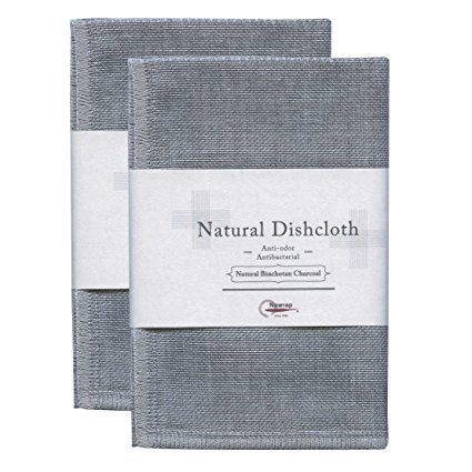 Nawrap Binchotan Dishcloths, Set of 2, Naturally Antibacterial