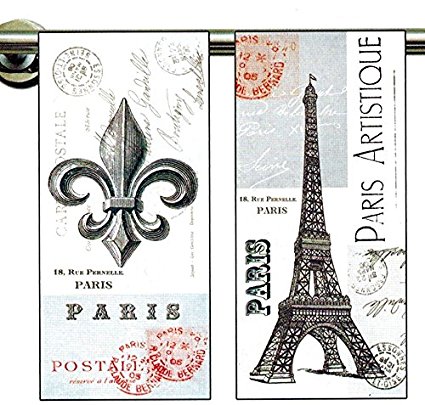 Dish Towels- Set of 2- Paris Artistique: 1 with the Eiffel Tower & 1 with the Fleur de Lis