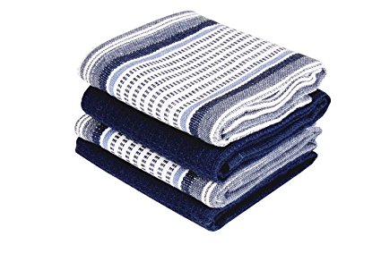 Kitchen Towels, Pack of 4, 100% Pure Cotton, 15