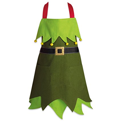 DII Christmas Elf Appliquie Children Apron, 17x21