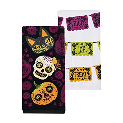 Celebrate Together Halloween Kitchen Dish Towel Set of 2 by Day of the Dead