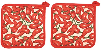 Now Designs Basic Potholder, Set of 2,Chilies