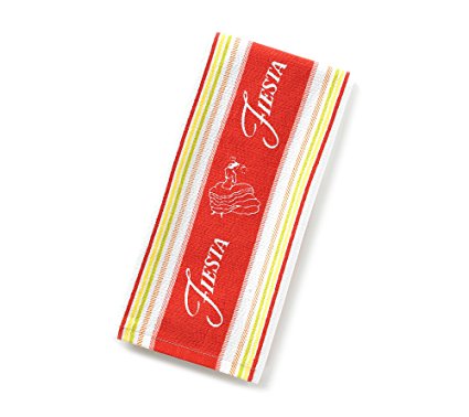 Fiesta Logo Stripe Kitchen Towel Scarlet