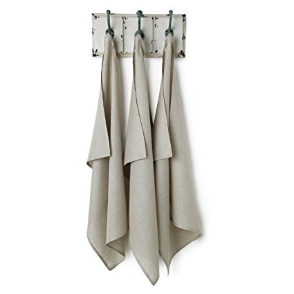 Solino Home 100% Pure Linen Oversized Kitchen Towels, 3 pack Linen Dish Towel With Loop for Hanging, 20 x 30 Inch Natural Kitchen Towel