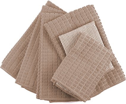 Beige Taupe Microfiber 6 Piece Kitchen Towel Set