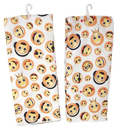 Home Collection 2 Piece Kitchen Microfiber Towel Set ~ Emoji Fun