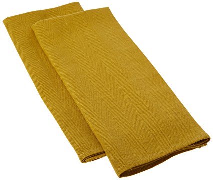 LinenMe Lara X2 Tea Towels, 17 by 28-Inch, Citrine