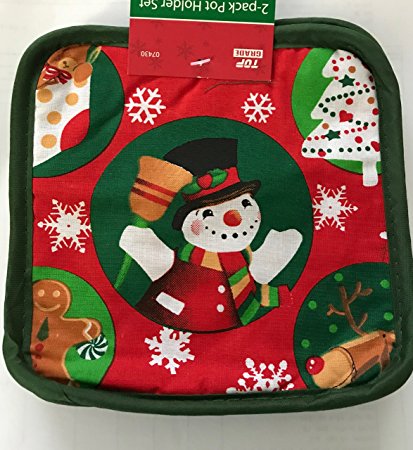 Christmas Kitchen Linen Set Jolly Holidays Snowman Dish Cloth Potholder & Oven Mitt Set Seasonal Kitchen Supplies Holiday Decorative Kitchen Linens Snowman Decoration