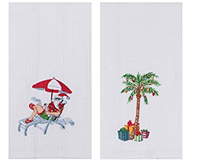 Santa Christmas at the Beach Kitchen Towel Gift Set