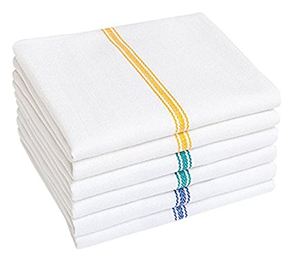 Premia Kitchen Cotton Dish Towels, Set of 6, Multi-color