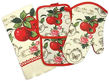 4 Piece Kitchen Towel Set (Garden Apple)