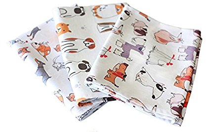 Sunshine Vibes SET OF 3 tea towels 100% cotton dog lover pattern with hanging loop; to tackle all of your drying, wiping and cleaning kitchen tasks. Perfect gift for dog lover!