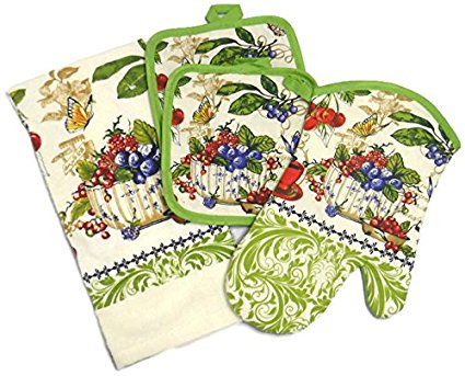 4 Piece Kitchen Towel Set (Spring Fruit)