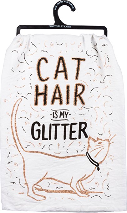 Primitives by Kathy Glitter Kitchen Towel - Cat Hair Is My Glitter