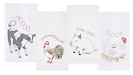 Farm Animals Kitchen Towel Set of 4