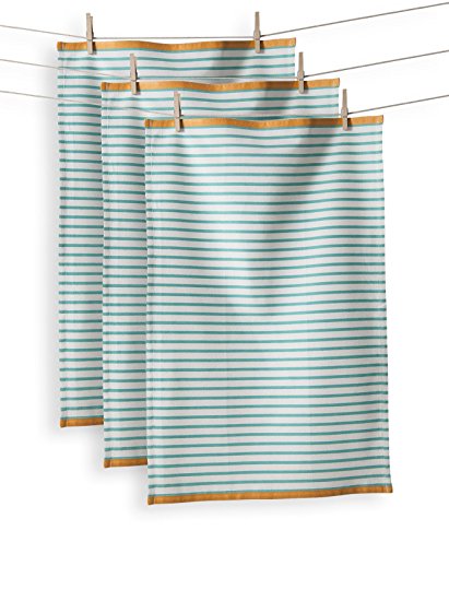 KAF Home Hampton Stripe Kitchen Towel, Turquoise