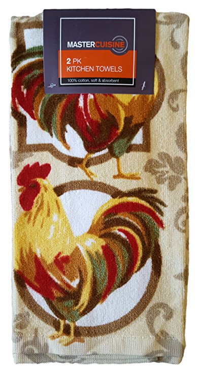 Mastercuisine Kitchen Towels-2pk -Country Roosters