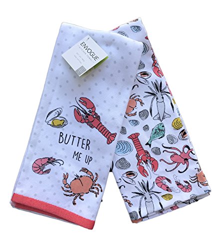 Envogue Butter Me Up Seafood Theme set of 2 Kitchen Towels