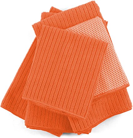 Orange Microfiber 5 Piece Kitchen Towel Set