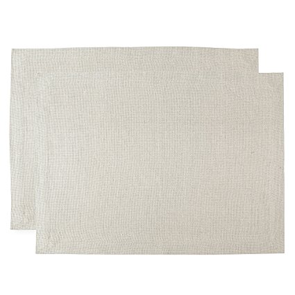 Solino Home Handwoven Rustic Placemats - Set of 2 Handcrafted Machine Washable Placemats - Natura Collection - 14 x 19 Inch Latte