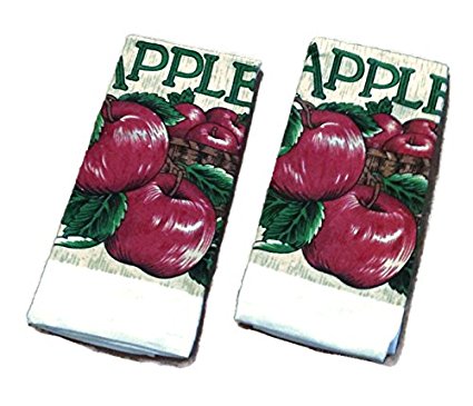 Apples Jumbo Size Kitchen Towel Linen Bundle Package (set of 2 towels)