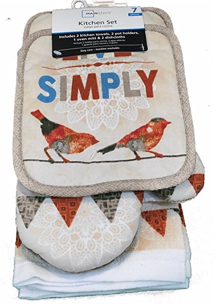 Live Simply 7 Piece Kitchen Dish Towel Set 55