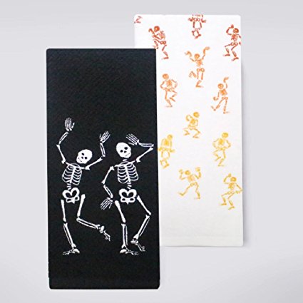 Dancing Skeletons Kitchen Towels, Set of 2