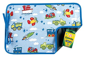 AM PM Kids! Reversible Placemat/Chalkboard, Planes, Trains, Autos