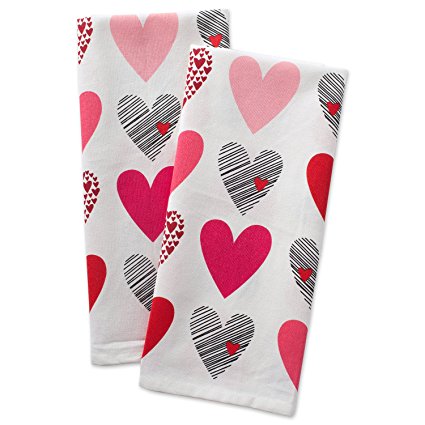 DII Cotton Decorative Valentine's Day Dish Towel Set of 2, Oversized Kitchen Dish Towels, Perfect Holiday, Hostess, Housewarming Gift-Arrow Collage